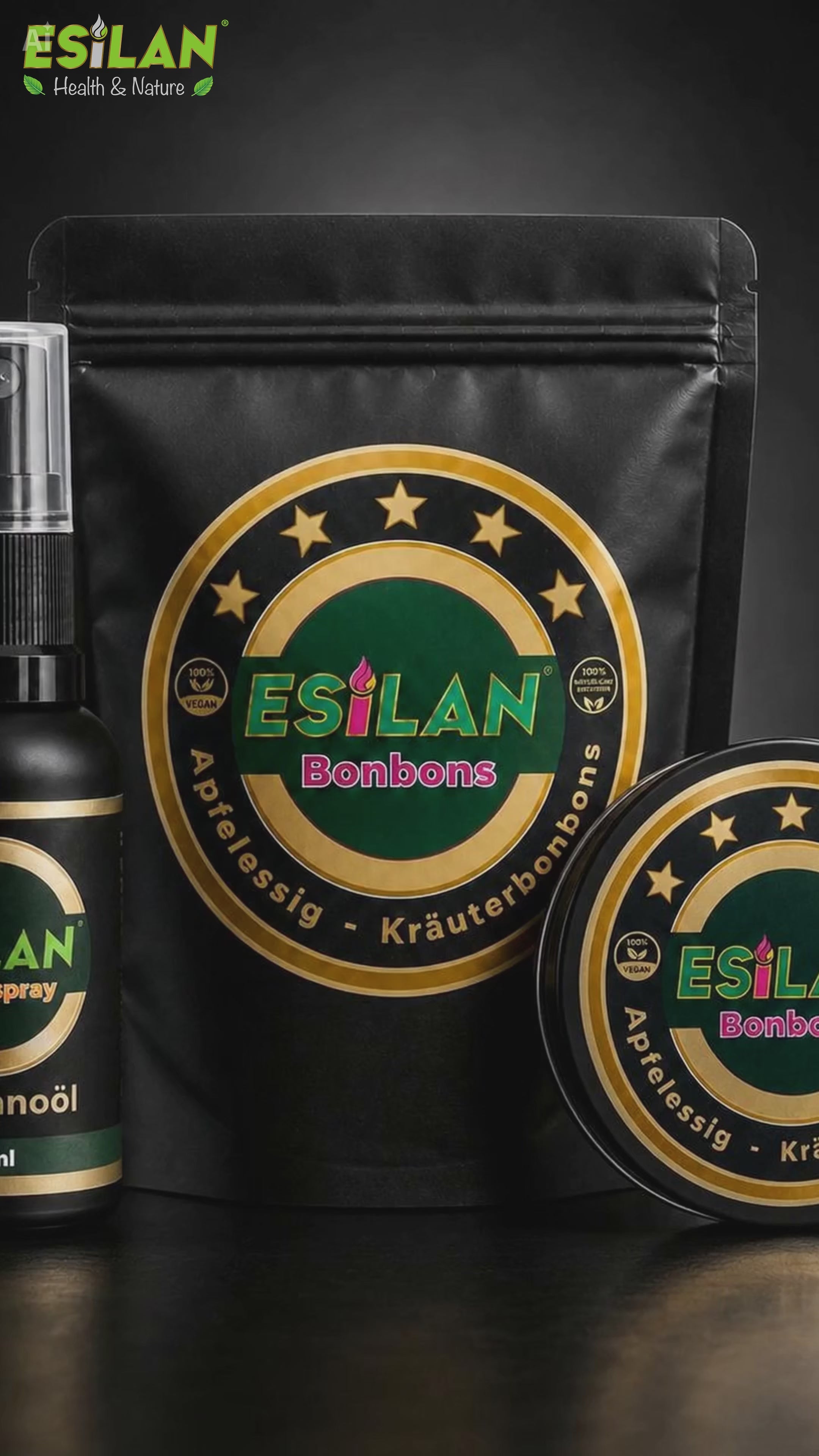 ESILAN 3er Bundle – Apfelessig Kräuterbonbons | 3x 70g